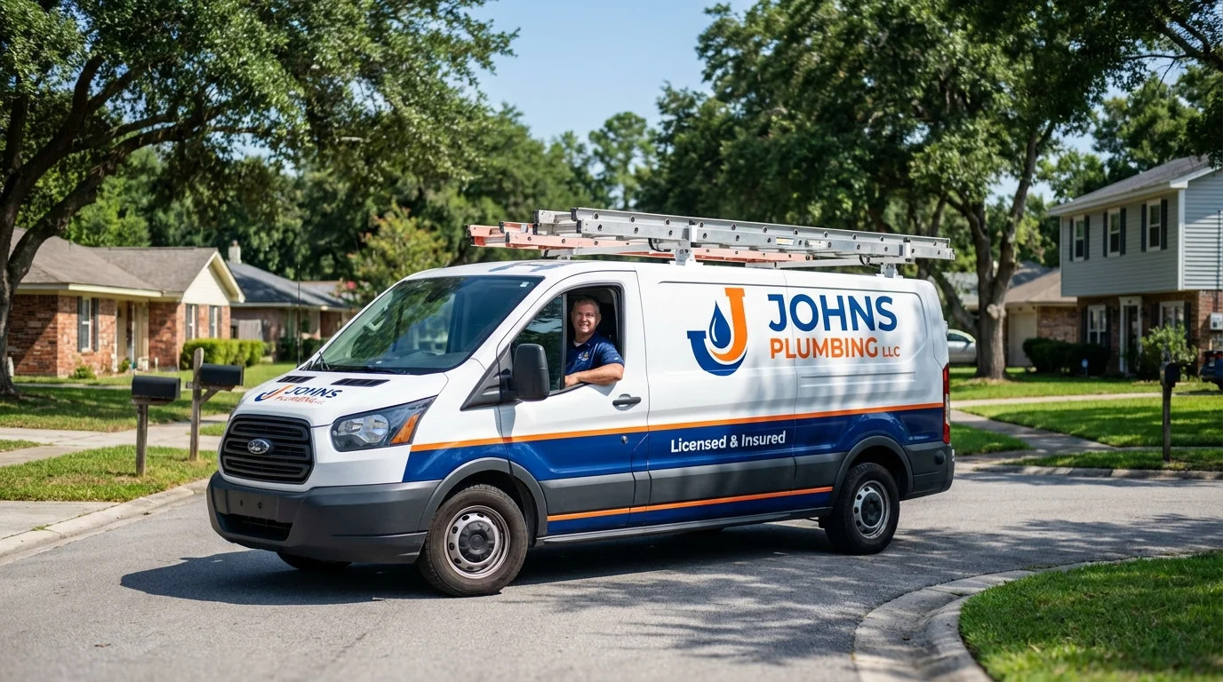 Johns Plumbing LLC service van in Manson, WA