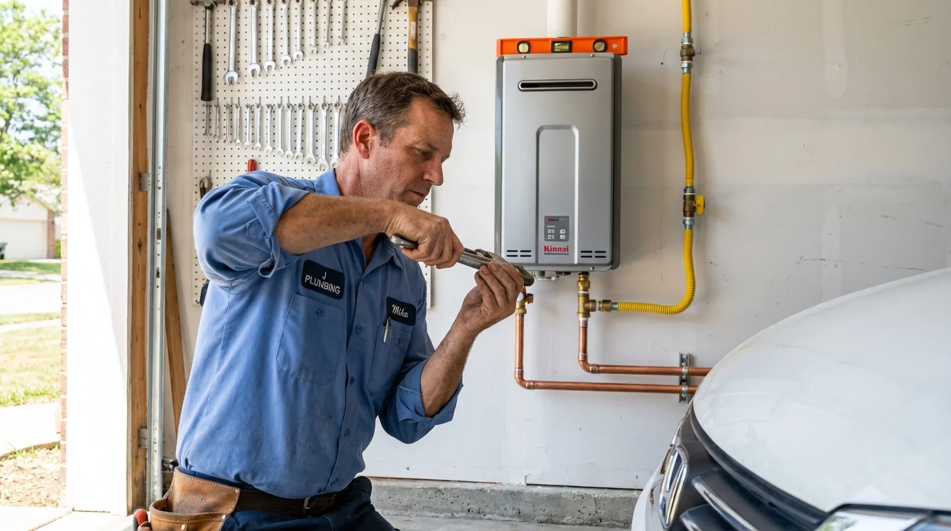 Tankless water heater installation by a Johns Plumbing LLC plumber in Manson